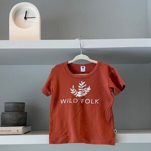Little & Lively Bamboo Wild Folk Kids' Short Sleeve Tee in Rust